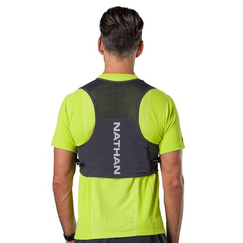 Nathan Hydration Vest for Running - Ultra-Lightweight, Compression-Fitted Running Vest for Men & Women with Power Mesh - Includes 14oz Hydrapak Soft Flask - Pinnacle Featherlite, S-M