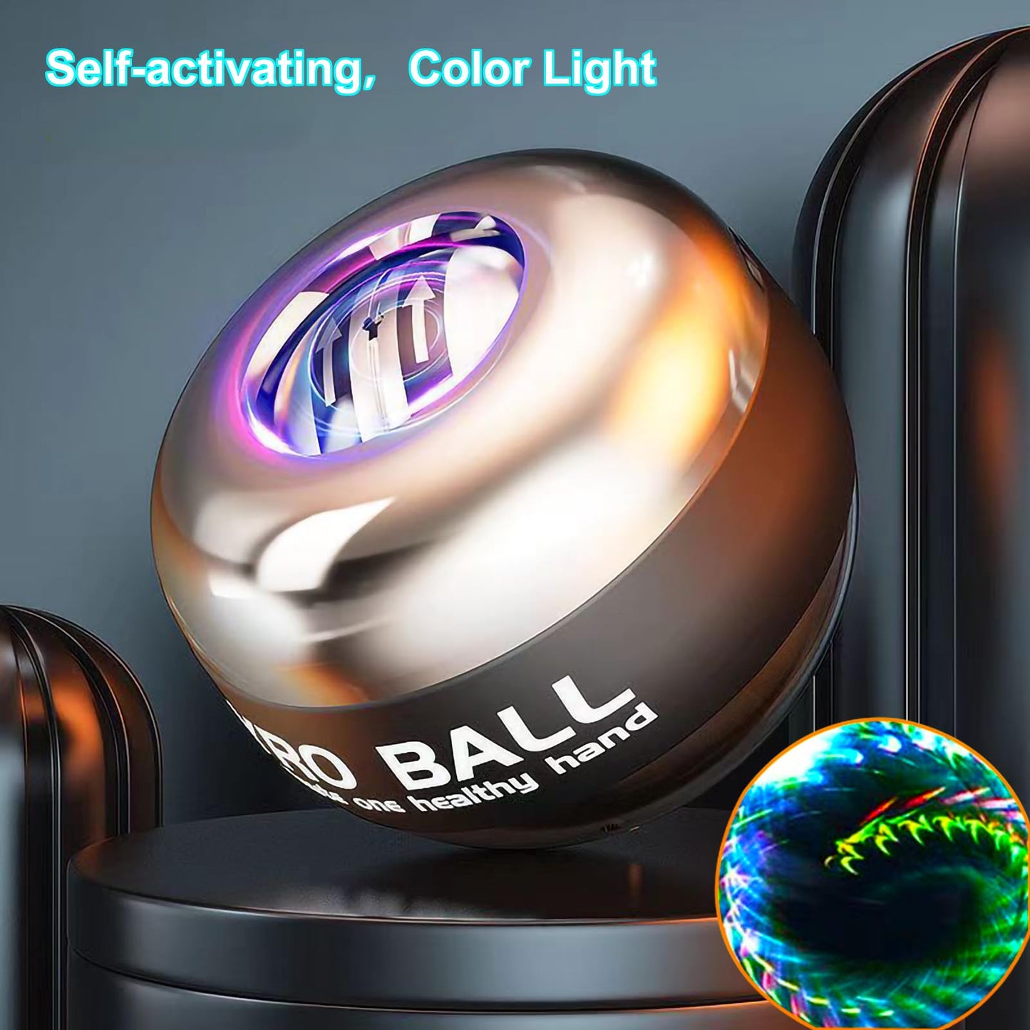 EXBEPE All-Metal Torque Ball and Metal Light-up Gyro Ball Bundle Item