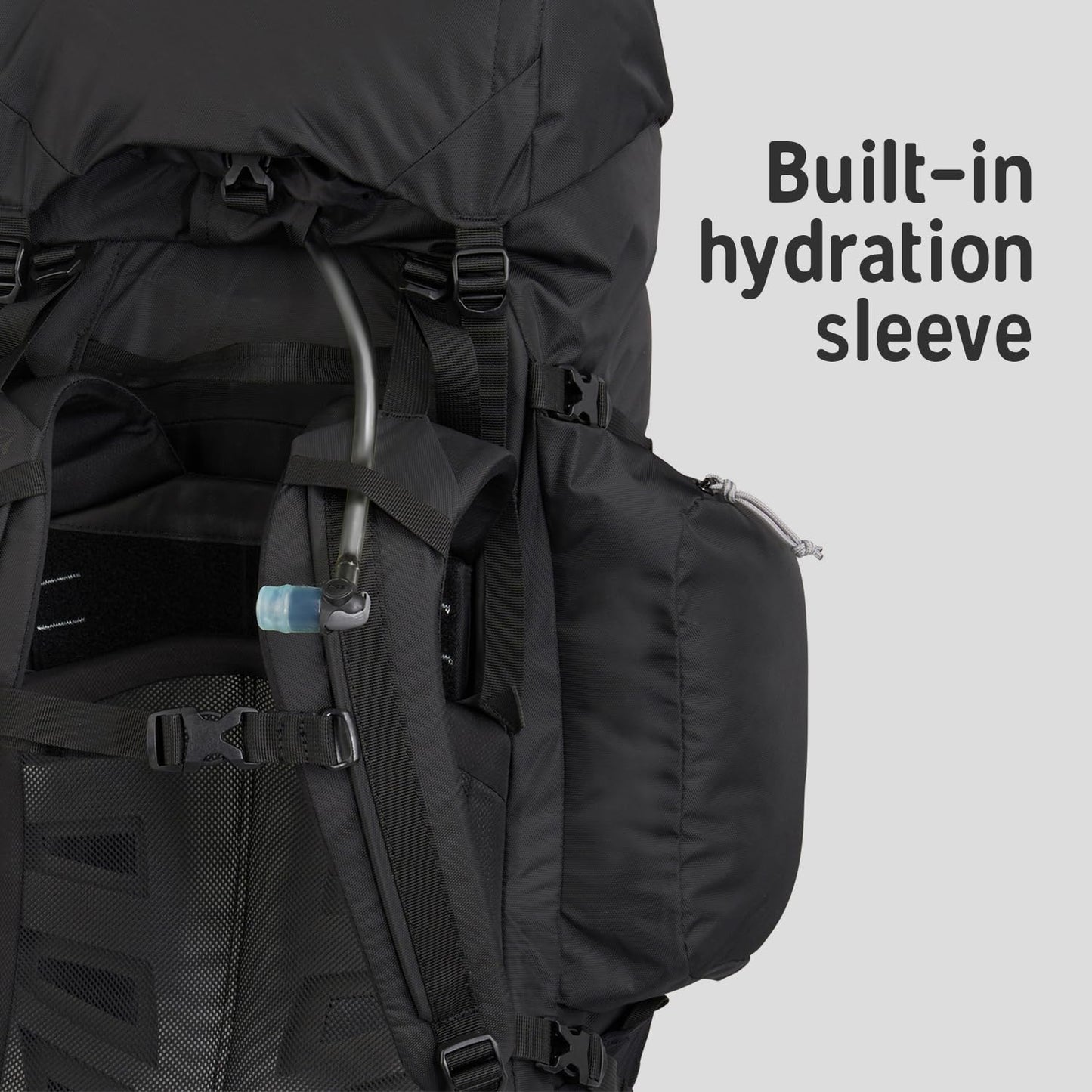 Kelty Coyote 60-105 Liter Internal Frame Backpack - Hiking, Backpacking, Travel, Adjustable Torso (65L / Black)