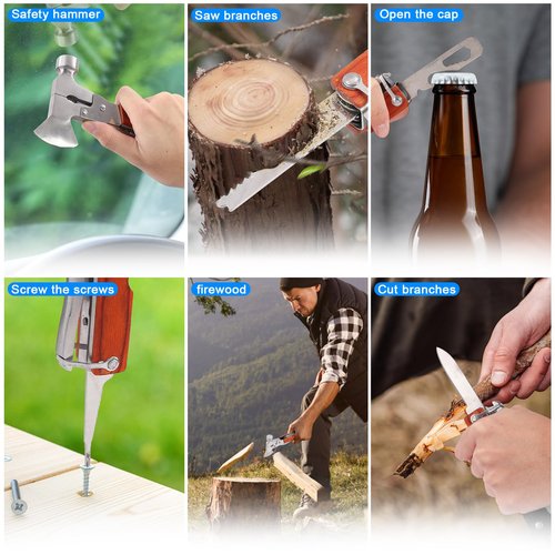 MYWERO - Multi-Purpose Outdoor Tools, Camping Gear Multi-Tools, 16-in-1 Camping Accessories Multi-Tool Hammers, Easy to Carry Camping Tools Including Hammers, Pliers, Bottle Openers, etc.