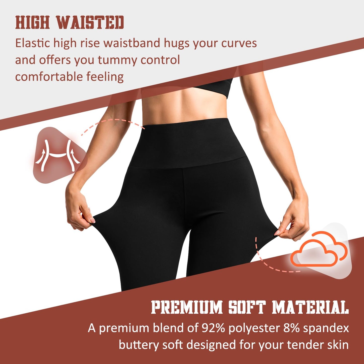 SINOPHANT Capri Leggings for Women - 2 Packs Buttery Soft Yoga Pants for Gym Athletic Black Grey LXL