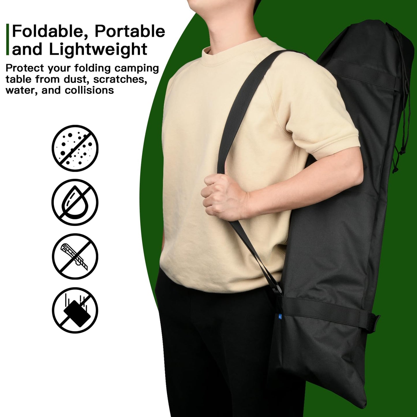 Xxerciz Folding Table Storage Bag, Outdoor Carry Bag for Coleman VILLEY Folding Camping Table, Portable Waterproof Picnic Folding Table Carry Case with Shoulder Strap