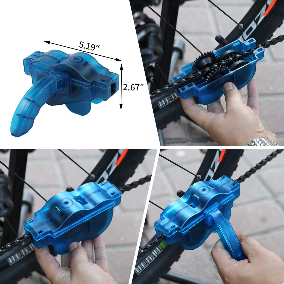 8 Pieces Precision Bicycle Cleaning Brush Tool Including Bike Chain Scrubber, suitable for Mountain, Road, City, Hybrid,BMX Bike and Folding Bike