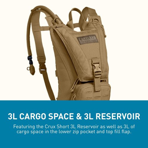 CamelBak Ambush Tactical Hydration Backpack with 100oz/3L Mil Spec Crux Reservoir Bladder - MOLLE, Coyote
