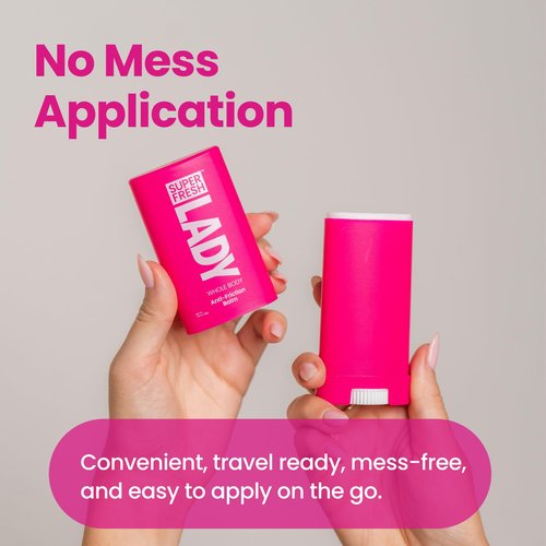 Lady Parts Anti Chafe and Friction Stick Prevents Skin Chafing Rash and Irritation Unscented Smooth Balm with Aloe for Thighs Arms Bra Lines and More No Mess Glide On Application 1.5 oz Stick