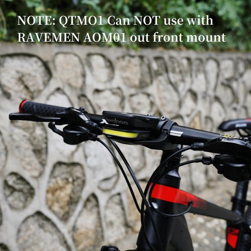 RAVEMEN FR160 Compatible with Wahoo Cycle Computers, IPX6 Waterproof Bike Backup Headlight with 160 Lumens Warning Flashing Mode for Being Seen (QTM01 Included)