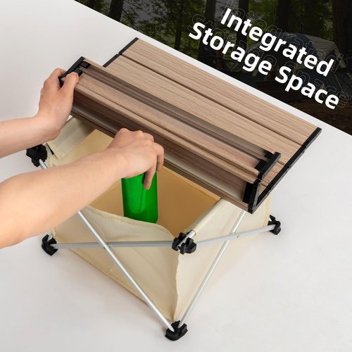 QUNATURE Portable Camping Table Folding Beach Table Ultralight Aluminum Camp Table with Storage Bag for Beach Hiking Backpacking Fishing Picnic
