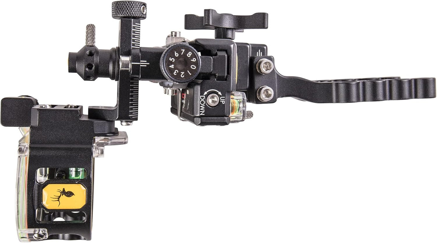 Trophy Ridge React One Pro Bow Sight - 100 Yards Accuracy, Tool-less Adjustments & 2nd/3rd Axis Leveling