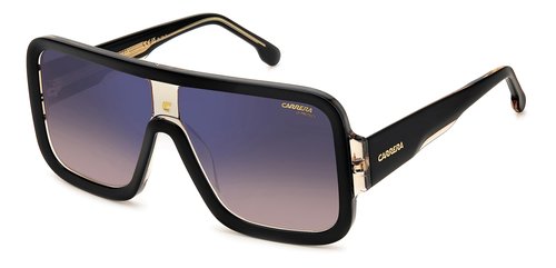 Carrera FLAGLAB 14 Black Beige/Brown Shaded Blue Mirror 62/11/145 unisex Sunglasses
