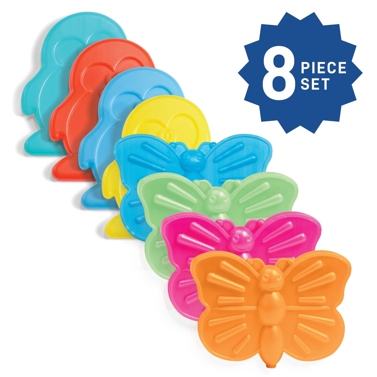 Fit & Fresh Cool Coolers Kids Lunch Box Ice Packs, Slim Ice Packs for Lunch Bags, Multicolored Penguin and Butterfly Set, 8PK