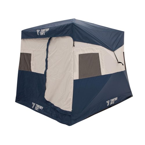 Territory Tents Jet Set 3 Hub Tent, Easy 90 Second Set-Up, Waterproof, UV Resistant, Ample Storage Options, 3-Person, Deep Blue, 68" x 79" x 82", CT301DB