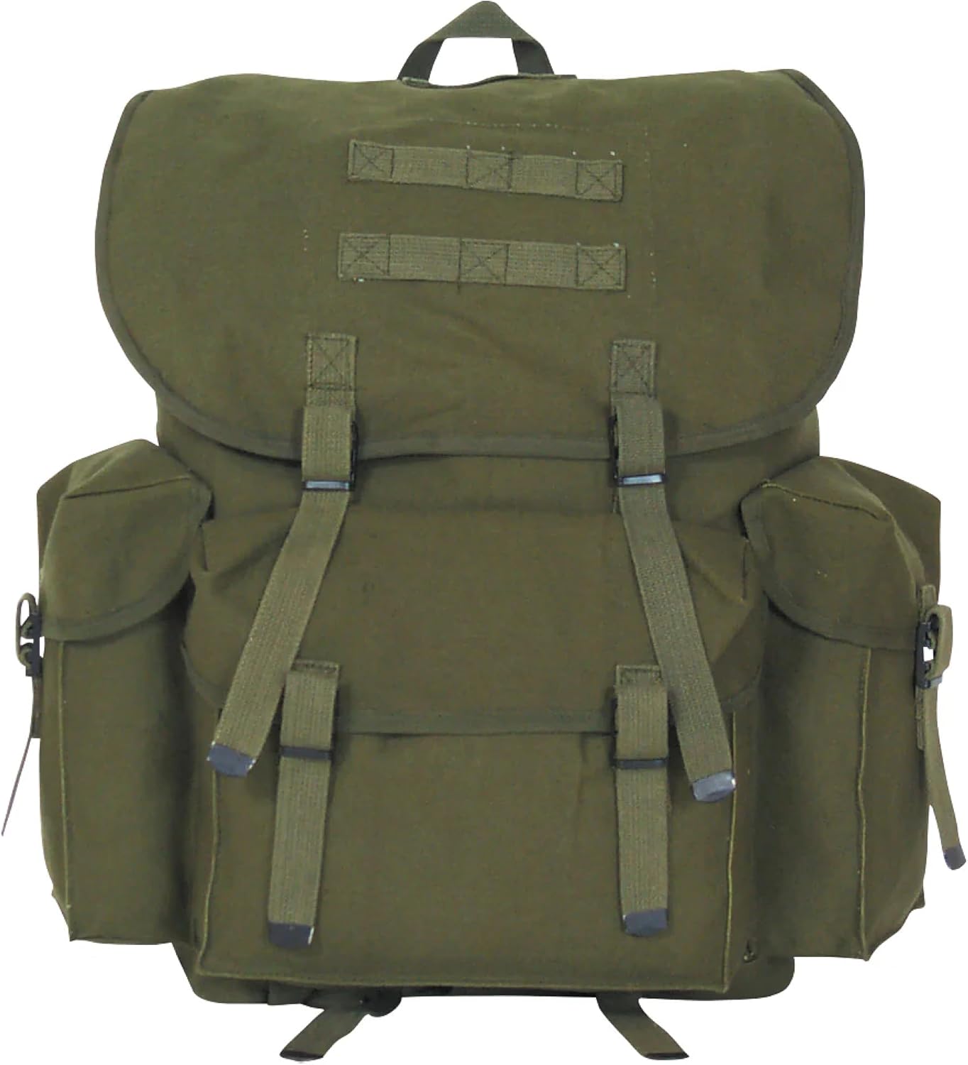 Fox Outdoor Products NATO Style Rucksack - Classic Multi-Pocket Versatile Backpack with Modular Webbing & Storm Flap Closure