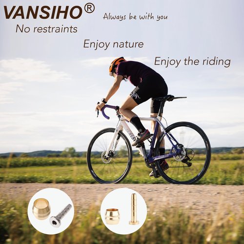 VANSIHO (10 set) Bicycle Brake Olive and Brass Insert Kit - Essential Components for Shimano BH59 Avid Sram Hydraulic Disc Brake Systems
