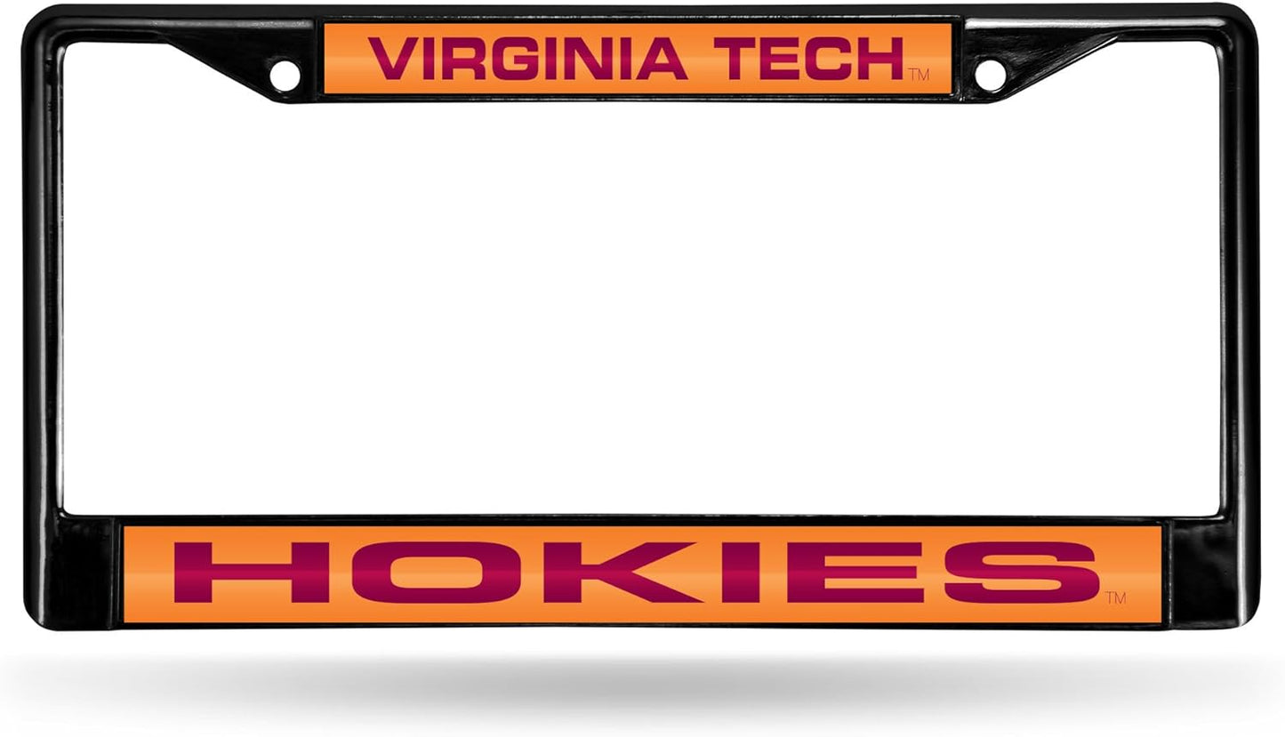 NCAA Black Laser Cut Chrome License Plate Frame for Car/Truck/SUV - 12x6" Auto Accessory