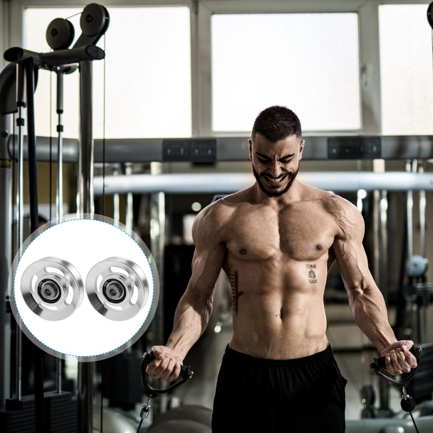 Exercise Pulley Replaceable: 10 Pcs Gym Pulley, Lifting Pulley Wheel Pully Pulley System Wheel Pulley Gym Wear Resistant Fitness Equipment Aluminum Alloy Cable