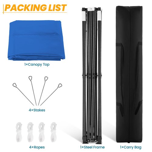 COBIZI 10x10 Pop Up Canopy Commercial Heavy Duty Instant Canopy with 4 Sidewalls, UV 50+ Silver Coated Waterproof Vendor Tent, Portable Shelter with Carry Bag, Event Tent for Parties Patio, Blue