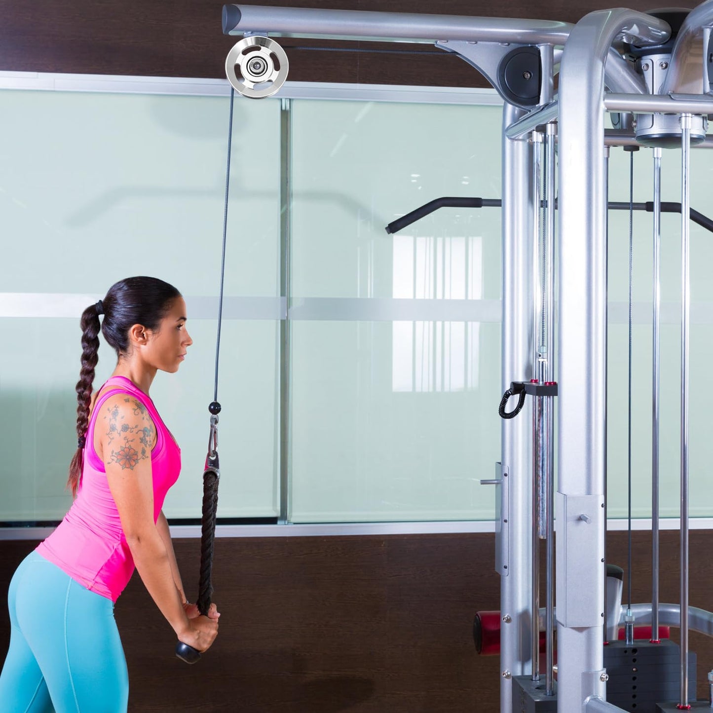 Exercise Pulley Replaceable: 10 Pcs Gym Pulley, Lifting Pulley Wheel Pully Pulley System Wheel Pulley Gym Wear Resistant Fitness Equipment Aluminum Alloy Cable