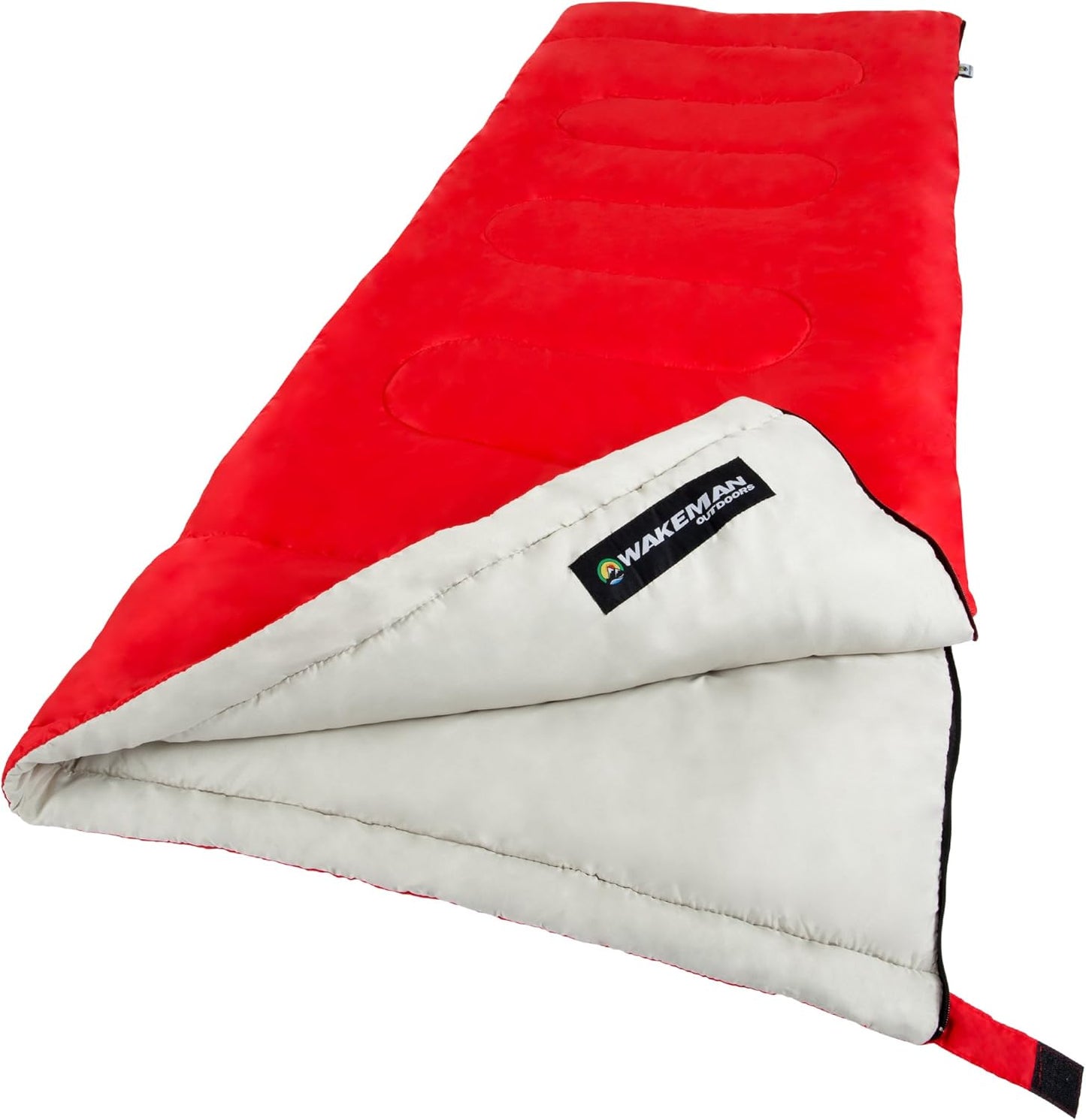 Sleeping Bag ? 2-Season with Carrying Bag for Adults and Kids ? Spirit Lake Sleeping Bag for Camping and Festivals by Wakeman Outdoors (Red)
