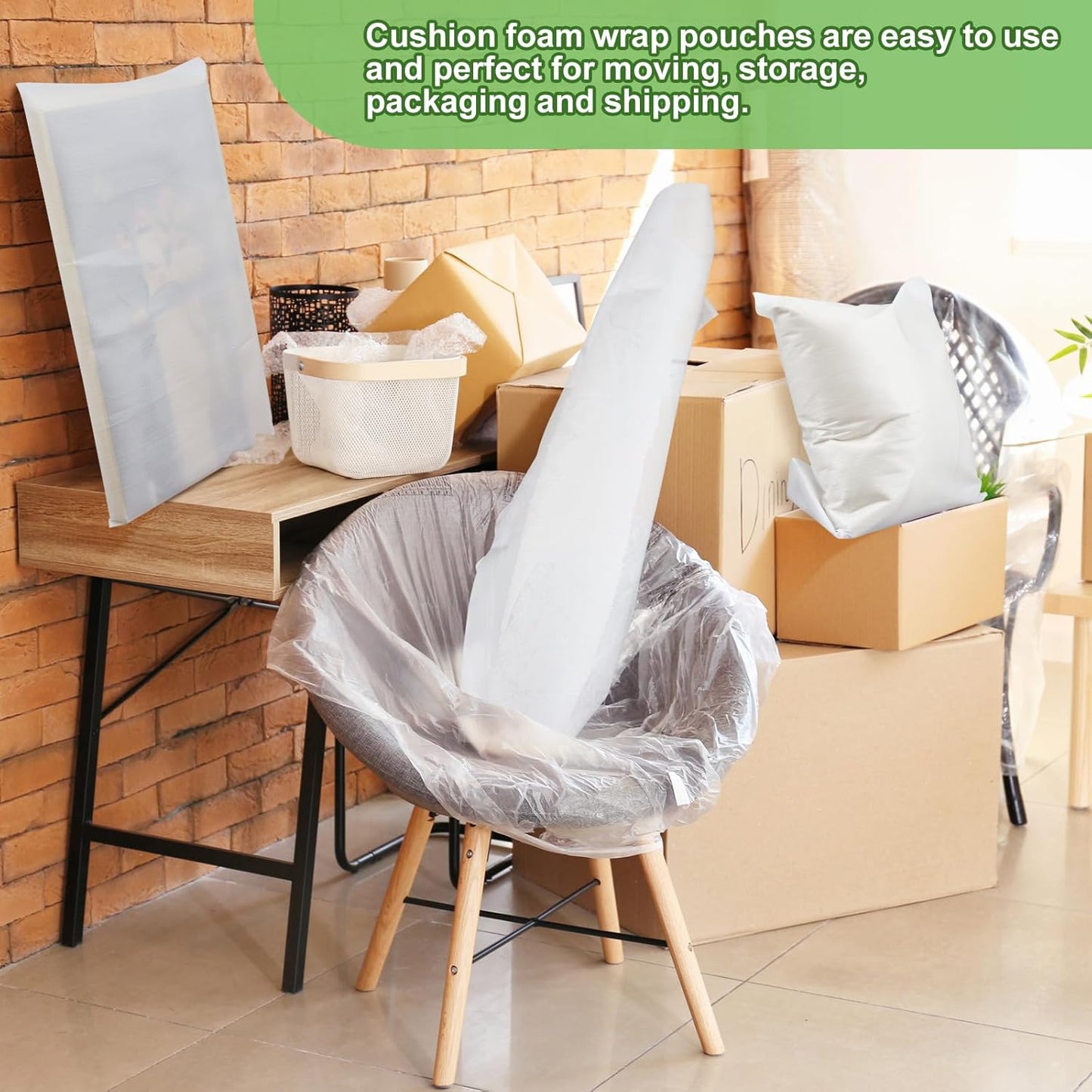 30 Pcs 18x18 Inch Extra Large Foam Pouches, Cushion Foam Pouches for Moving, Moving Supplies Packing Wrap Bag for Large Dishes, Book, Photo Frame, Canvas Artwork and Fragile Items