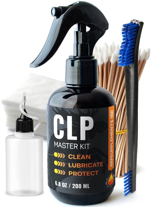 Gun Cleaning Oil Kit 3-in-1 Cleans, Lubes, Protects - 6.8 Oz Sprayer Gun Cleaner and Lubricant, Needle Oiler, Cleaning Patches, Cleaning Swabs and Brush - Gun Oil and Cleaning Kit