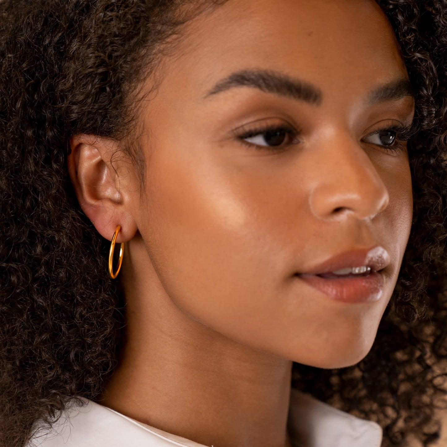 PAVOI 14K White Gold Hoop Earrings for Women - 2mm Thick 30mm Infinity Hoops, Gold Plated Loop Earrings, Lightweight Set