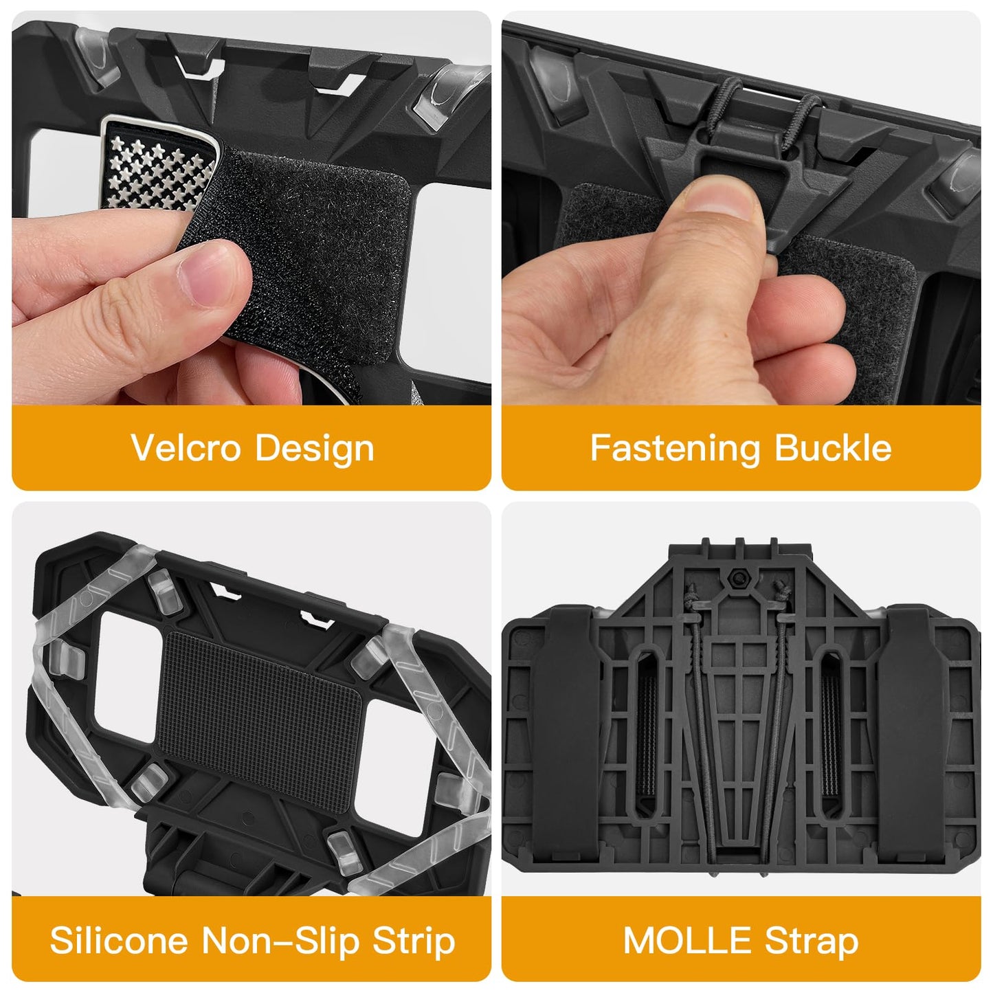 Jueachy Tactical Vest Phone Mount: Plate Carrier Phone Holder - Pouch Molle Cell Phone Holder for Screen Size 4.7"-6.7" Black