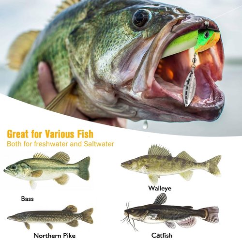 Dovesun Underspin Jig Heads Saltwater Fishing Jig Heads for Bass Fishing Rattling Jig Head 1/4oz(7g) 10PCS