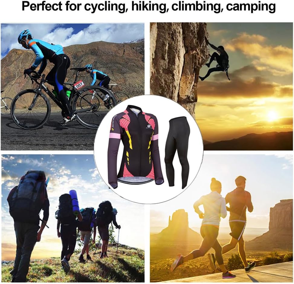Women's Breathable Long Sleeve 3D Gel Padded Bicycle Cycling Suit Mesh Cloting Pants Set UV Protective