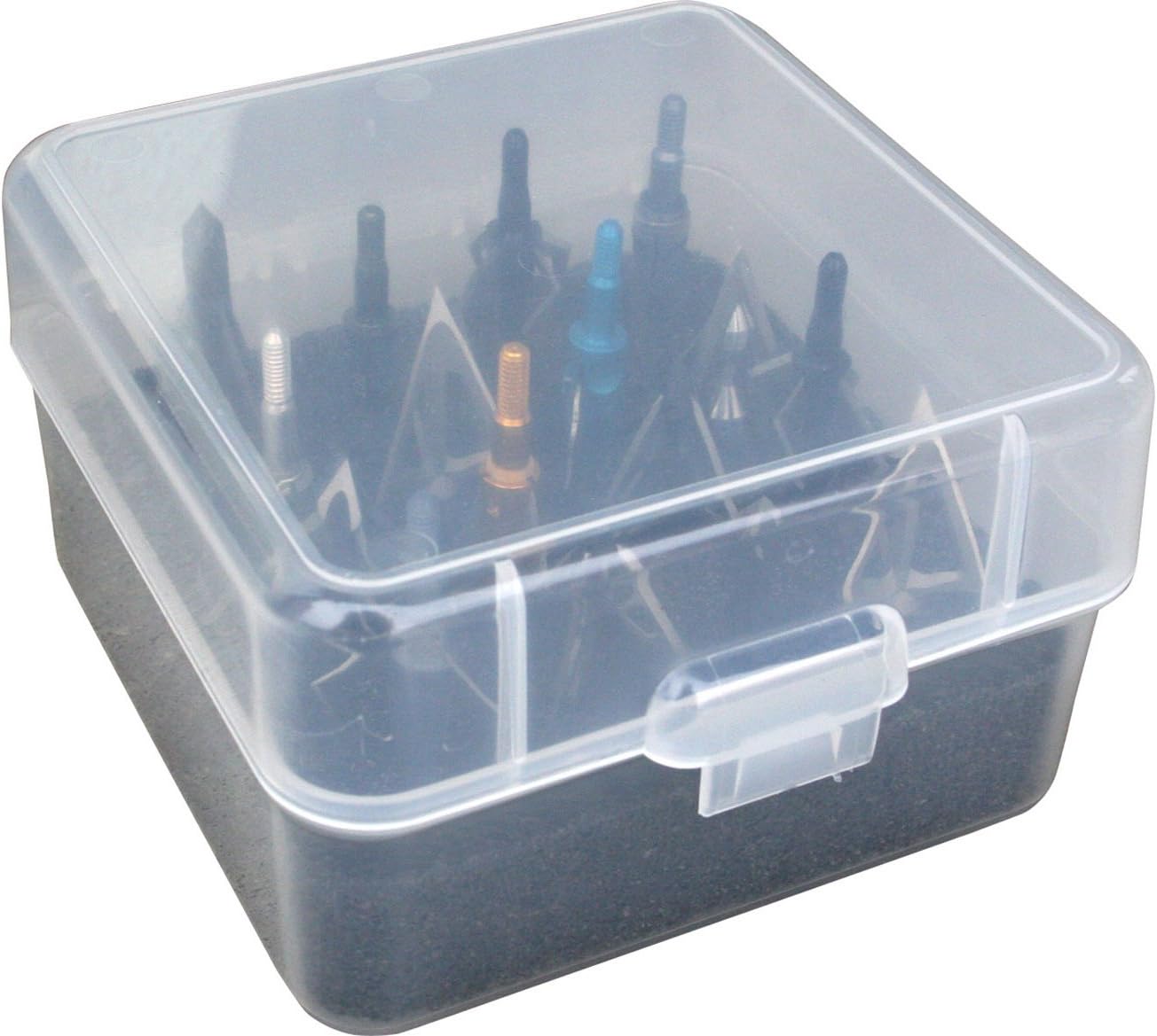 MTM BH16 Broadhead Box Broadhead Box - Holds 16 Fixed or Mech. USA Made, Clear