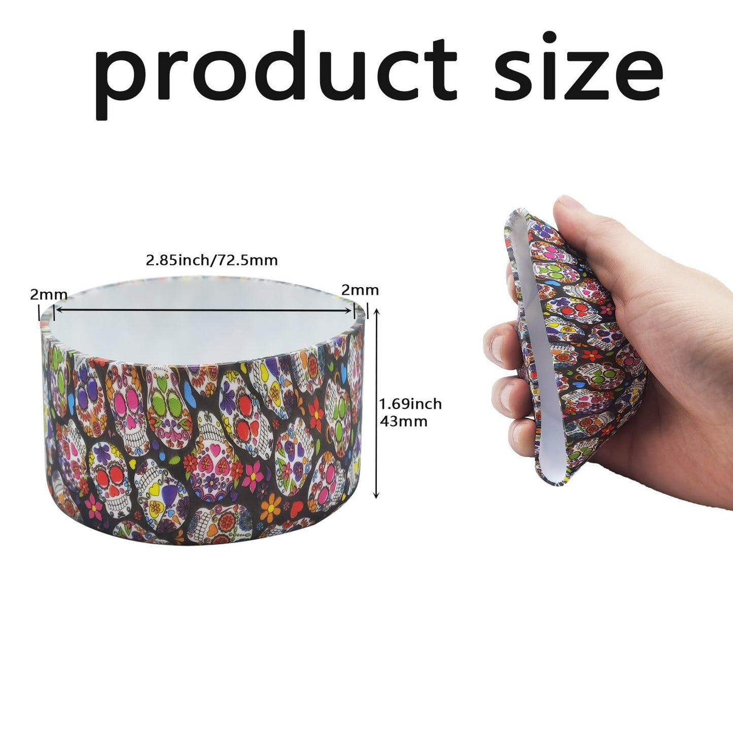 Gliquran Skull Protective Silicone Boot for Stanley Quencher H2.0 40 30 20 oz & IceFlow Flip 30 20 oz,Punk Water Bottle Boots Accessories