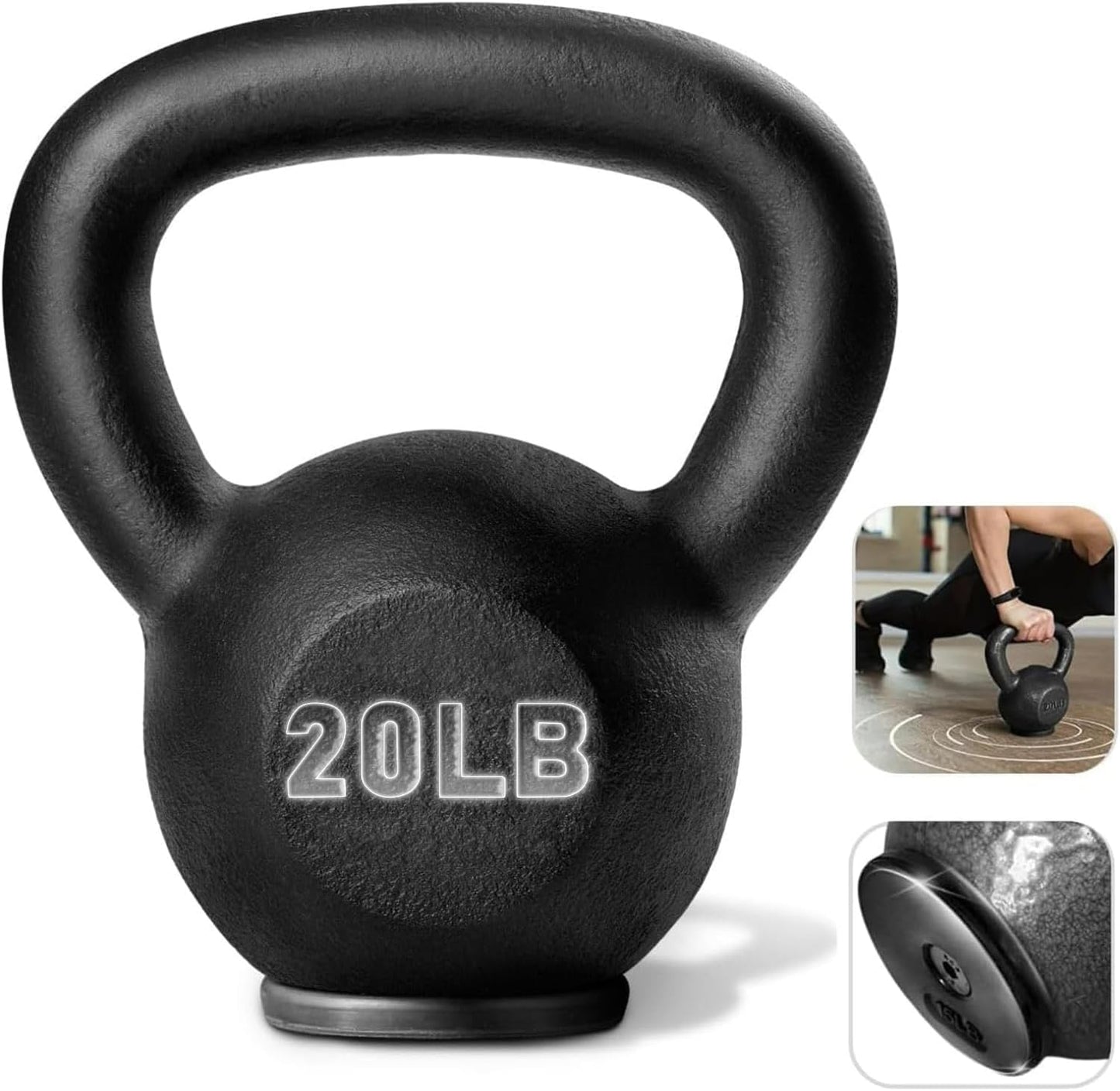 Yes4All 5-80 lbs Cast Iron Kettlebell for Dumbbell Weights Exercises, Gym, Full Body Home Workout Equipment, Push up, Grip and Strength Training