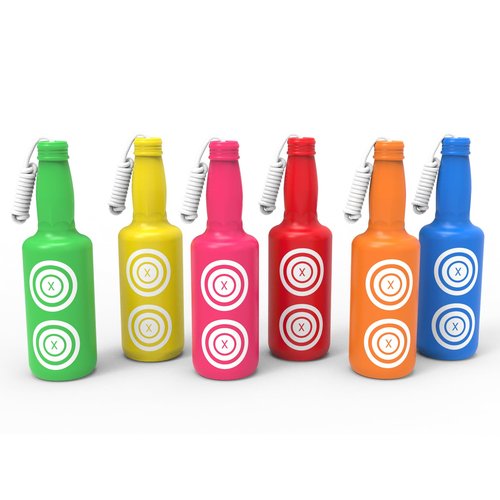 KNINE OUTDOORS 6 Pack Plastic Bottles Shooting Targets for Shooting, 6 Bright Colors with Hanging Rope for Target Practice, Target Practice for Airsoft Pellet Pistol BB Gun