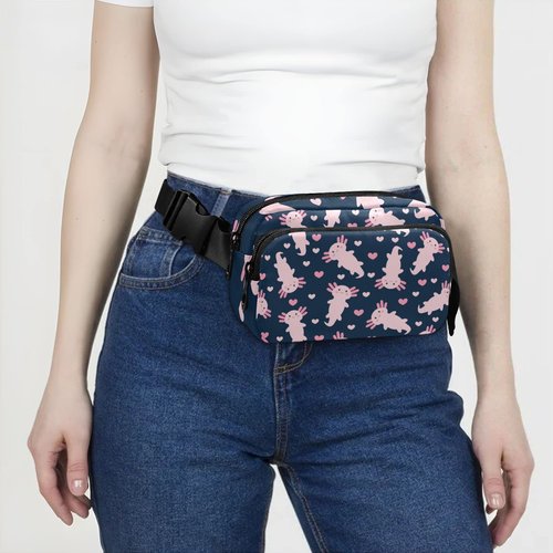 Yasala Fanny Pack Crossbody for Women & Men Cartoon Axolotl Waistpack with Adjustable Strap Pack Belt Bag Hip Bum Bag for Running Hiking Cycling Workout Traveling
