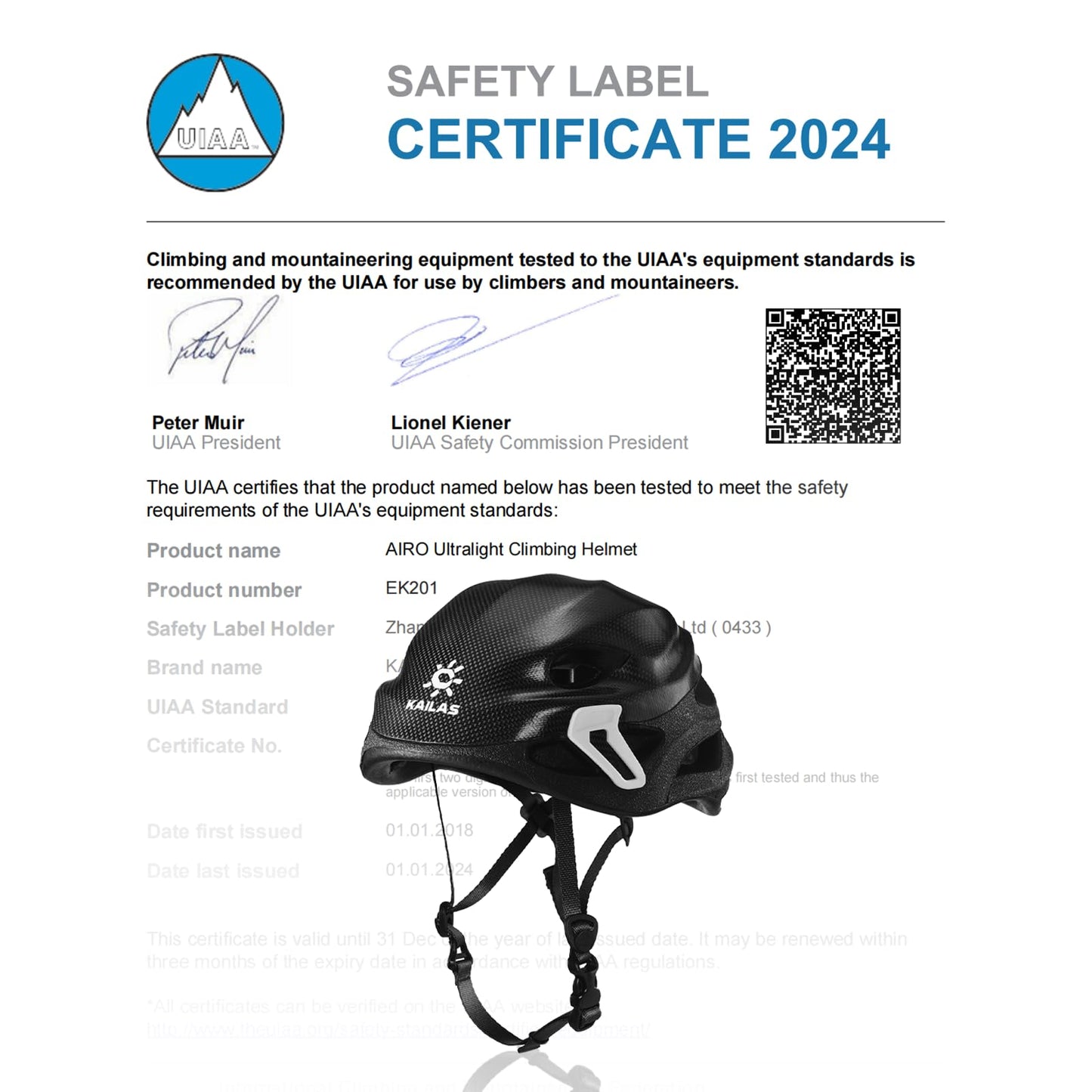 Kailas Rock Climbing Helmet Men Mountaineering Hiking Caving Helmet Adults Search Rescue Helmet Women Work Safety Helmet Black