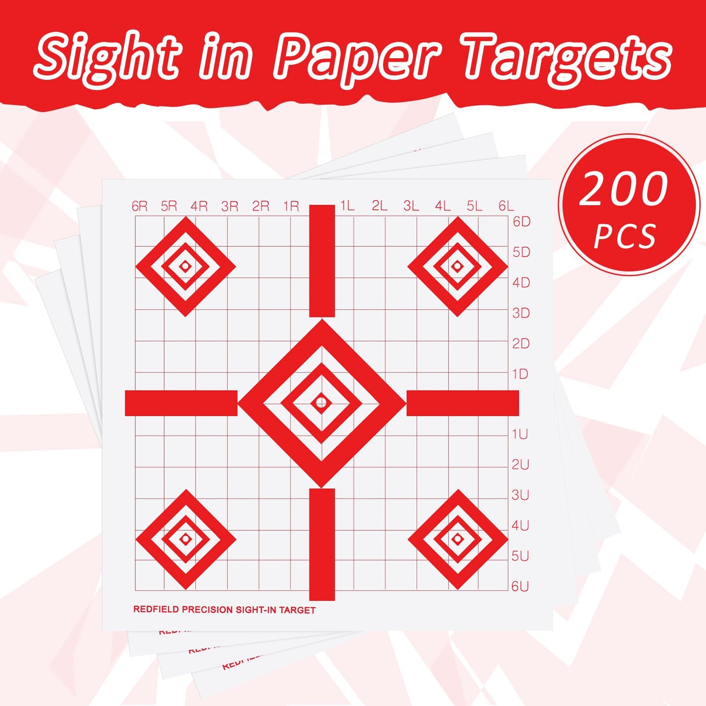 Colarr 200 Sheets Range Targets Shooting Sight in Targets Paper, 16 x 16 Inch, for Shooting Enthusiasts Indoors and Outdoors
