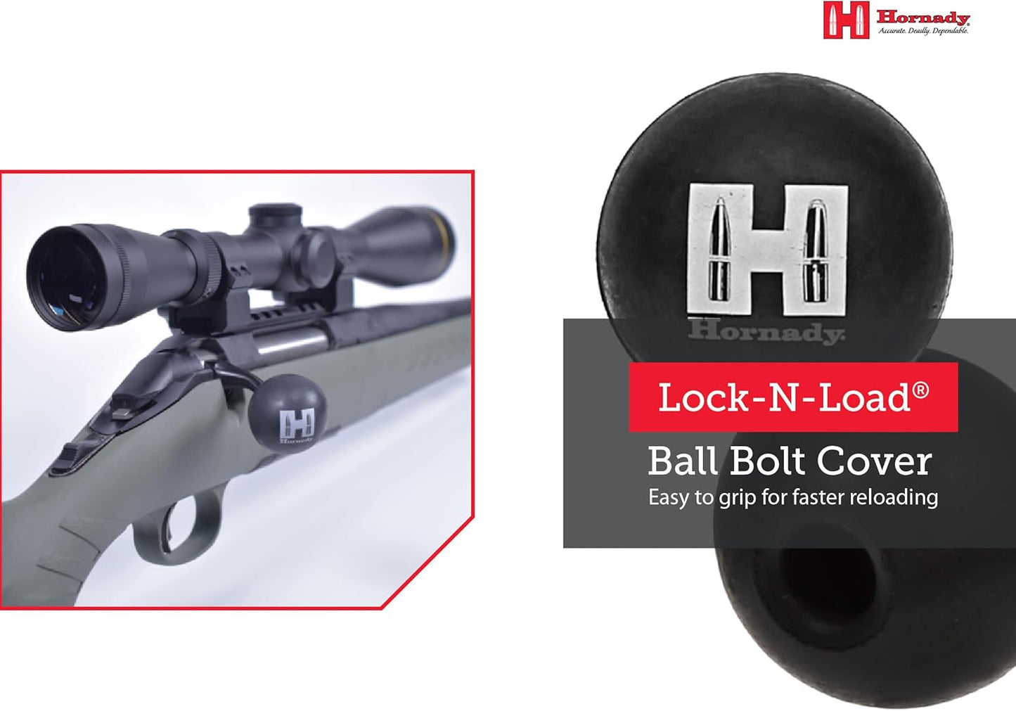 Hornady Lock-N-Load Bolt Ball – A Firearm Accessory for Faster Reloads – Easy Grip When Shooting with Gloves, Ideal for Hunting – Item No. 99123