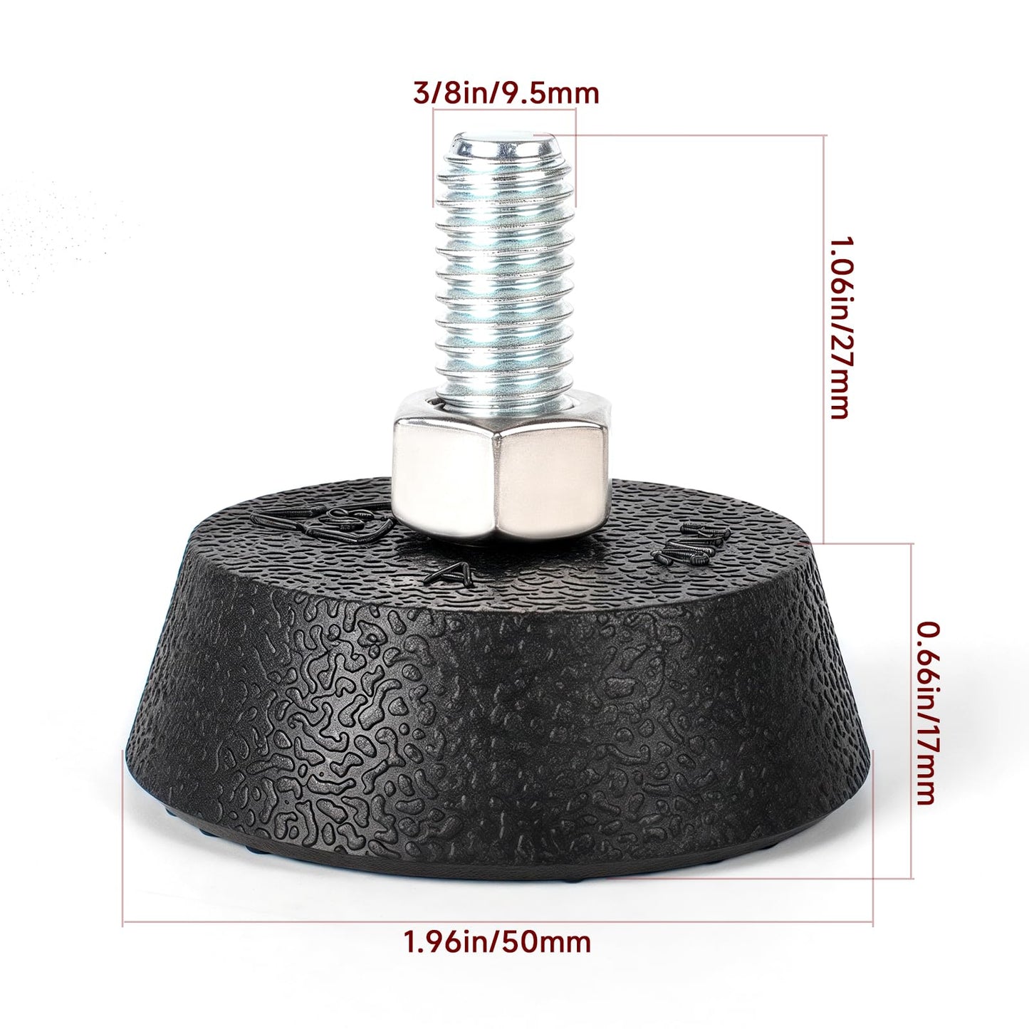 (4 Pack) for Peloton Exercise Bike Support Foot Pad, Upgraded Stainless Steel 3/8" Leveling Screws, Rubber Swivel Non-Slip Shock-Absorbing, Easy Install Replacement Parts