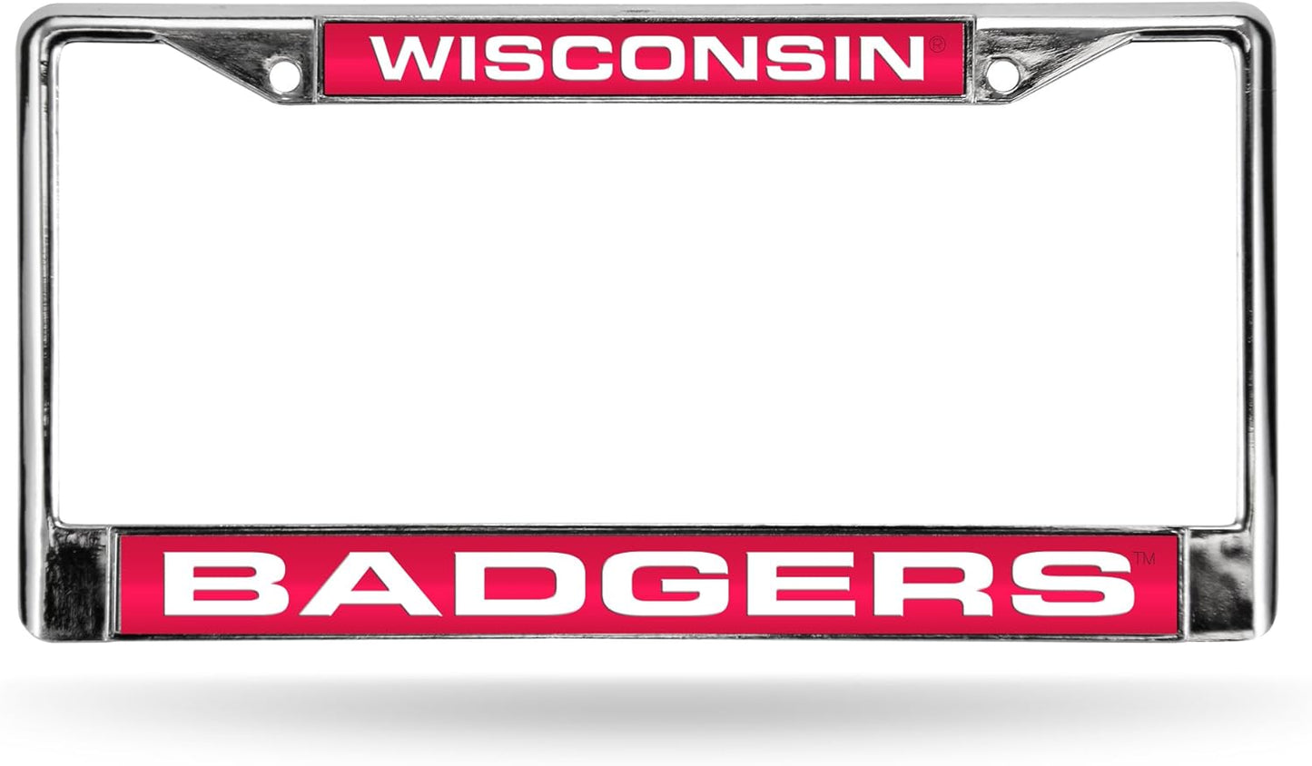 Rico Industries NCAA Unisex-Adult Laser Cut Inlaid Standard Chrome License Plate Frame