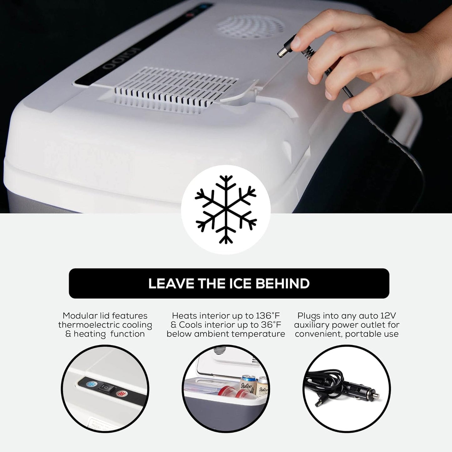 Igloo Iceless Thermoelectric Cooler, Portable Cooler Electric, Plug-in 12V Camping Fridge Cooler, Electric Ice Chest, Hielera Electrica