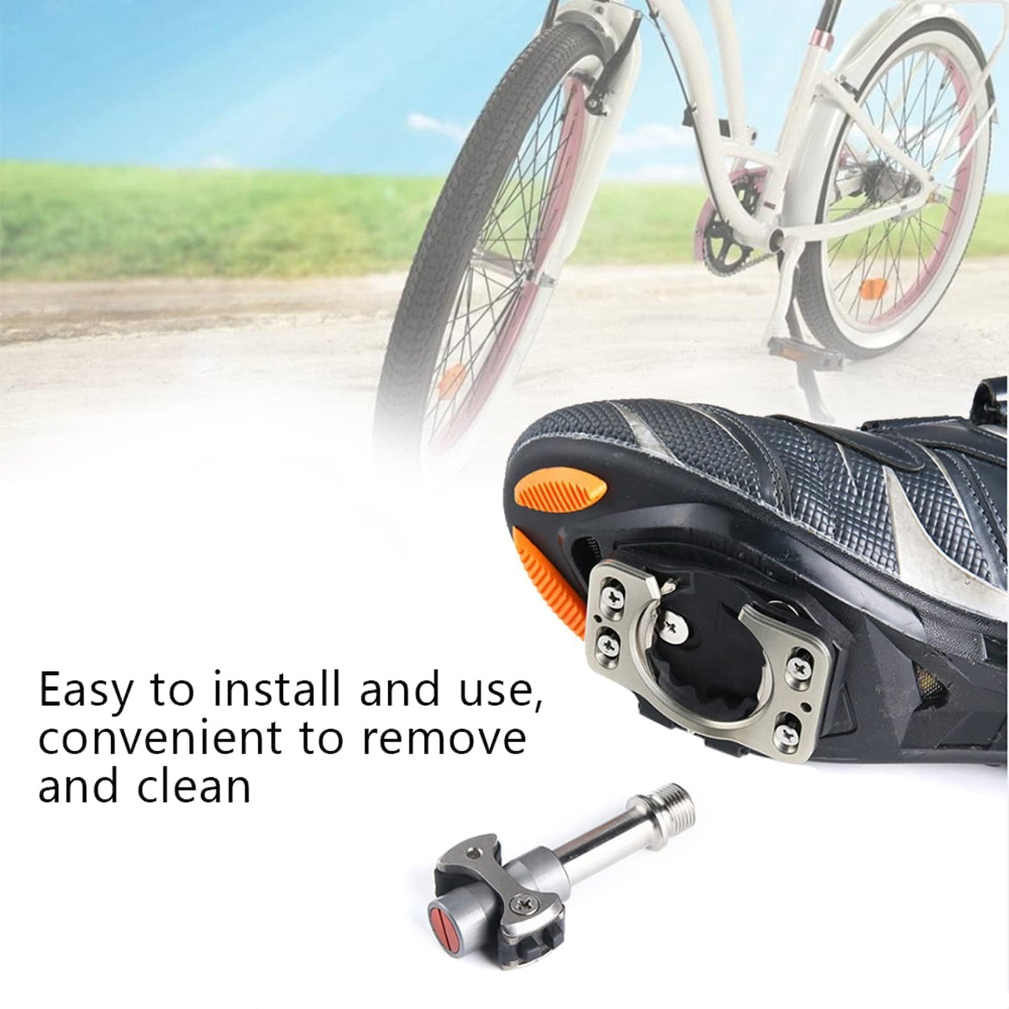 7.3x5.9x0.8 CM / 2.87x2.32x0.31in Cycling Shoe Cleats, Bicycle Pedal Cover Quick Release Pedal Clip Shoe Shields for Speed Play Zero