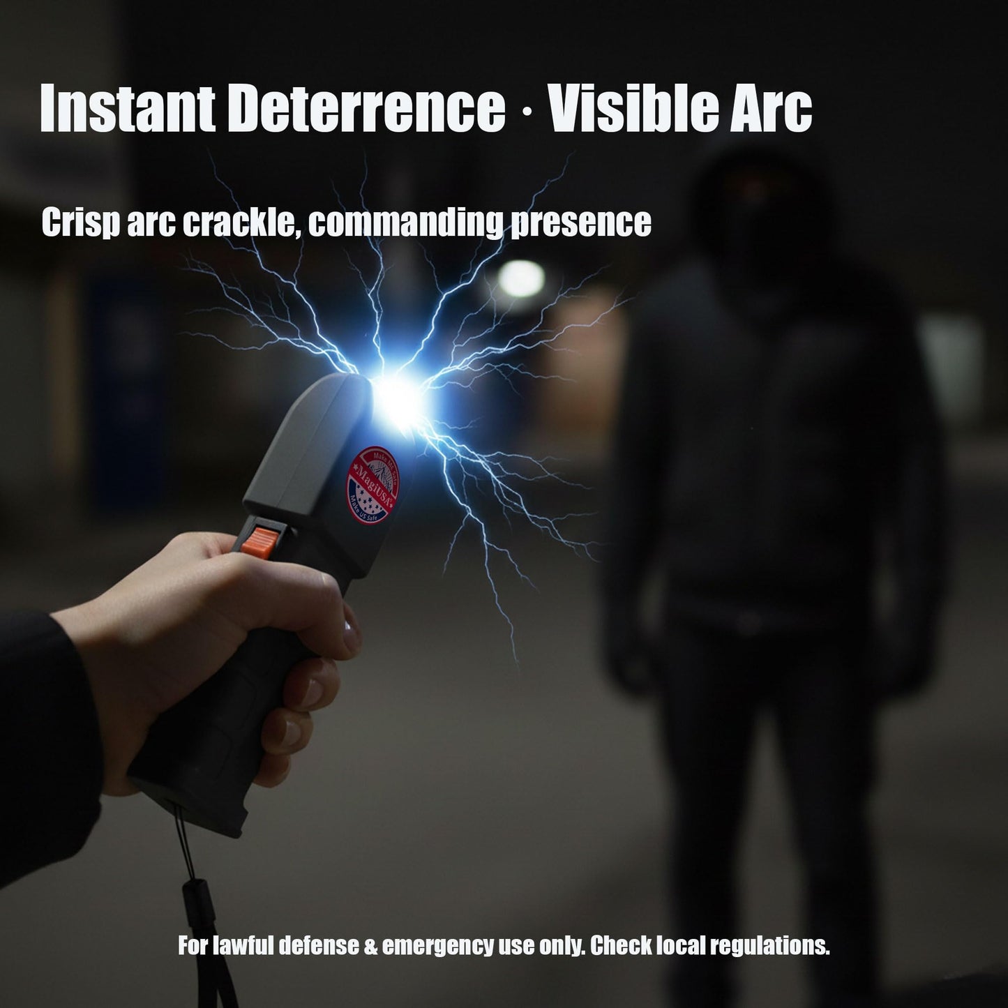 989 MagiUSA Billion Volts Heavy Duty Stun Guns tazer and Flashlight 2 in 1 tazor Stun Gun Non Lethal Big tazers ungun Self Defense Weapons kit for Men Women Tools taiser Safety Keychain taizers tasor