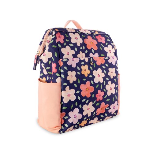 STEEL MILL AND CO. Insulated Backpack Cooler Large Capacity, Portable Soft Cooler Bag for Picnics, Beach, Pool, Hiking, Navy Bold Floral