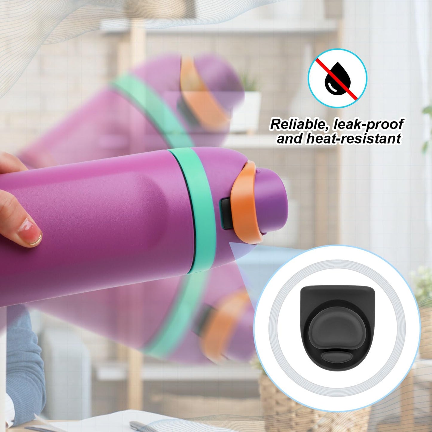 9pcs Water Bottle Replacement Parts Compatible with Owala FreeSip, Water Bottle Seal O Ring & Replacement Stopper for Owala 16/19/24/25/32/40oz Gasket Plug Lid Accessories BPA-Free