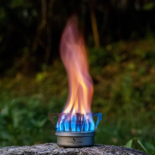 Boundless Voyage Titanium Spirit Burner Mini Alcohol Stove with Brackets Outdoor Camping Stove Multi-Fuel Stove, Lightweight and Versatile ti2001c