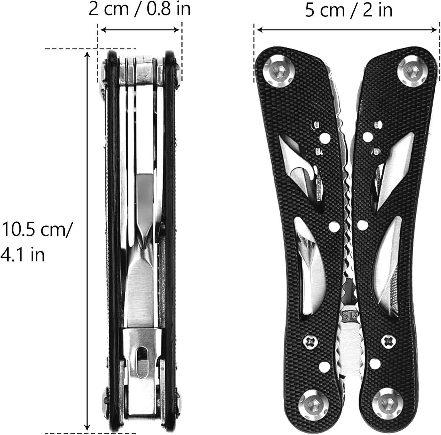Poeland Multitool Pliers Set Stainless Steel Screwdriver Tool with 11 Screwdriver Bits Black