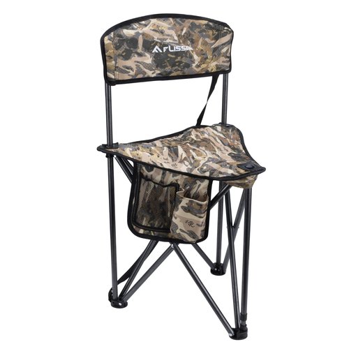 FLISSA Hunting Chair, Folding Tripod Stool, Portable Fishing Chair with Backrest, Outdoor Folding Camping Chair