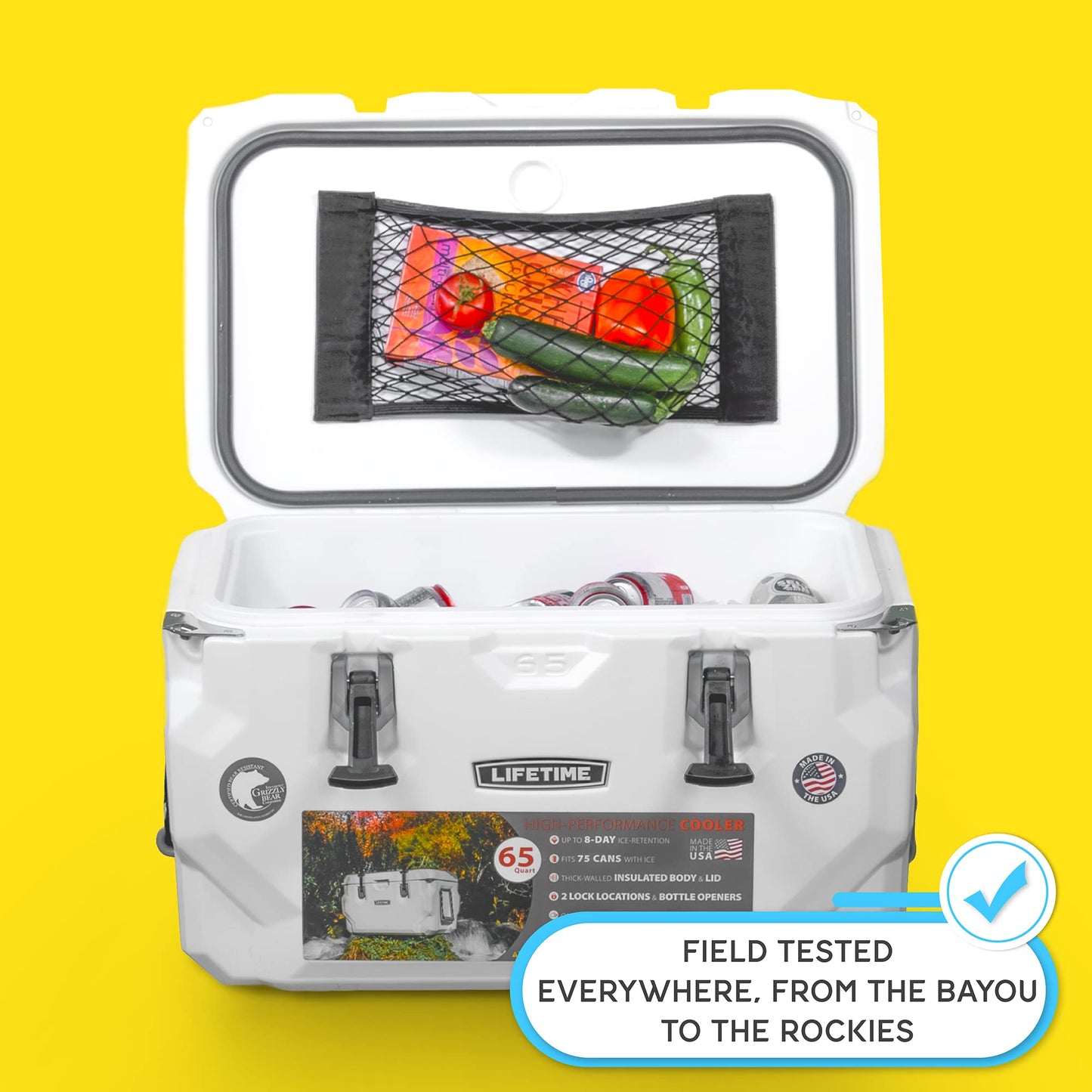 Above Sea Level Accessory Pack for Lifetime 77 Qt - Cooler Basket and Cooler Net - Lifetime Cooler Accessories - Ozark Trail Cooler Accessories