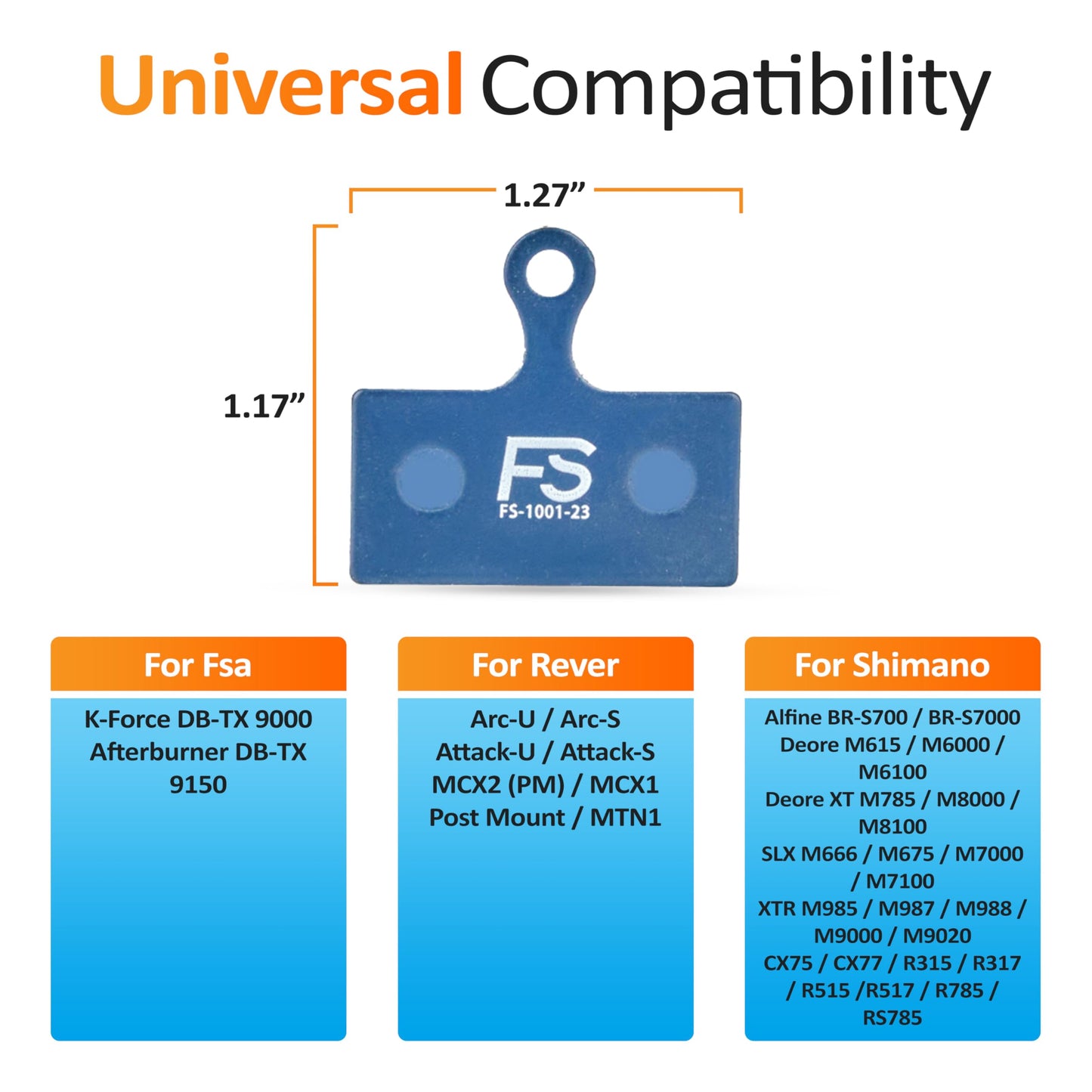 FS-KFDB Bike Brake Pads Shimano XT M8000 M785, XTR M9000 M9020 M987 M988 M985, SLX M7000 M675 M666, Deore M615, RS785 R785, CX75 R515 R315 R317 R517 Ceramic Pads for MTB, Road, and E-Bike