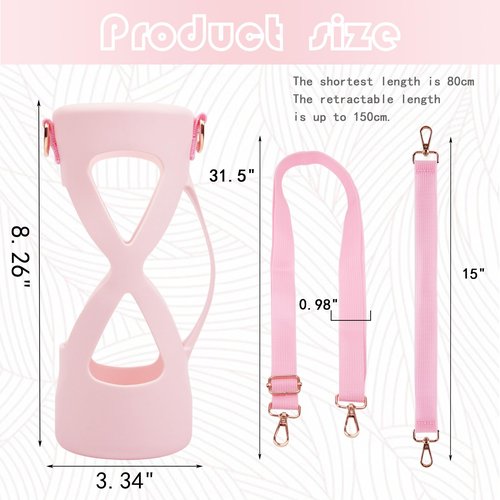 Silicone Boot with Handle for Owala Freesip Water Bottle 24 Oz, Water Bottle Carrier Grip Accessories for Running Bike, Gym Or Jogging