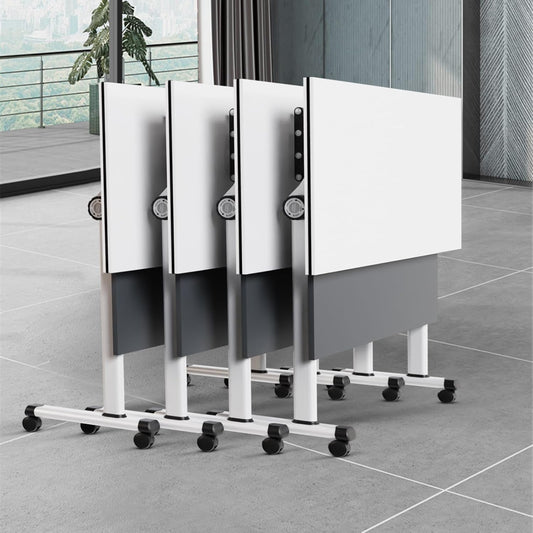 47.2 Inch Fold-and-Lock Conference Table, Robust Steel Legs & Rapid Setup, Ideal for Breakroom & Training Areas
